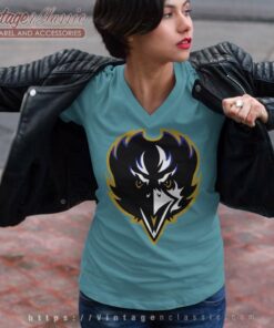 Nfl Team Baltimore Ravens Logo V Neck TShirt