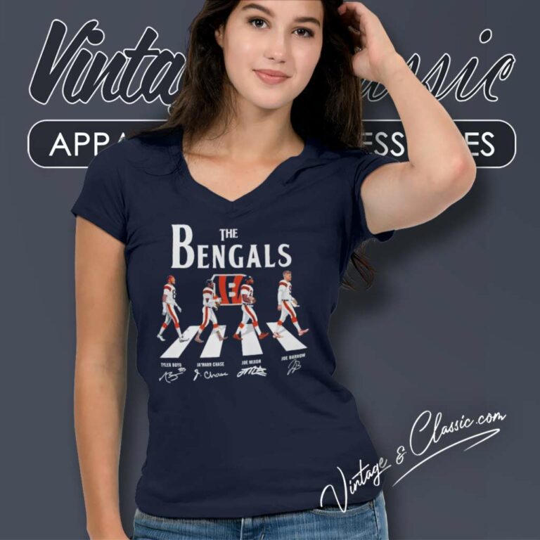 Nfl The Bengals Abbey Road Signatures V Neck TShirt Nfl The Bengals Abbey Road Signatures V Neck TShirt