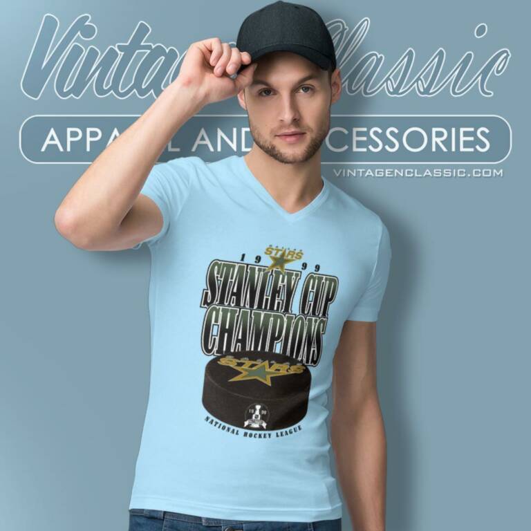 Nhl 1999 Dallas Stars Stanley Cup Champions V Neck TShirt Nhl 1999 Dallas Stars Stanley Cup Champions V Neck TShirt