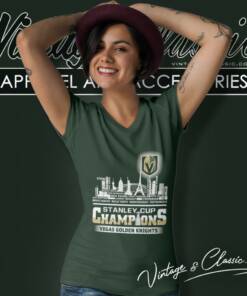Nhl 2023 Stanley Cup Champions Vegas Golden Knights Name Team Skyline V Neck TShirt