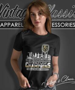Nhl 2023 Stanley Cup Champions Vegas Golden Knights Name Team Skyline Women T Shirt