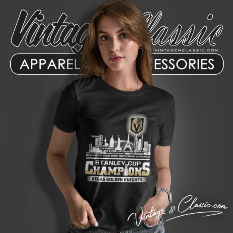 Nhl 2023 Stanley Cup Champions Vegas Golden Knights Name Team Skyline Women T Shirt Nhl 2023 Stanley Cup Champions Vegas Golden Knights Name Team Skyline Women T Shirt