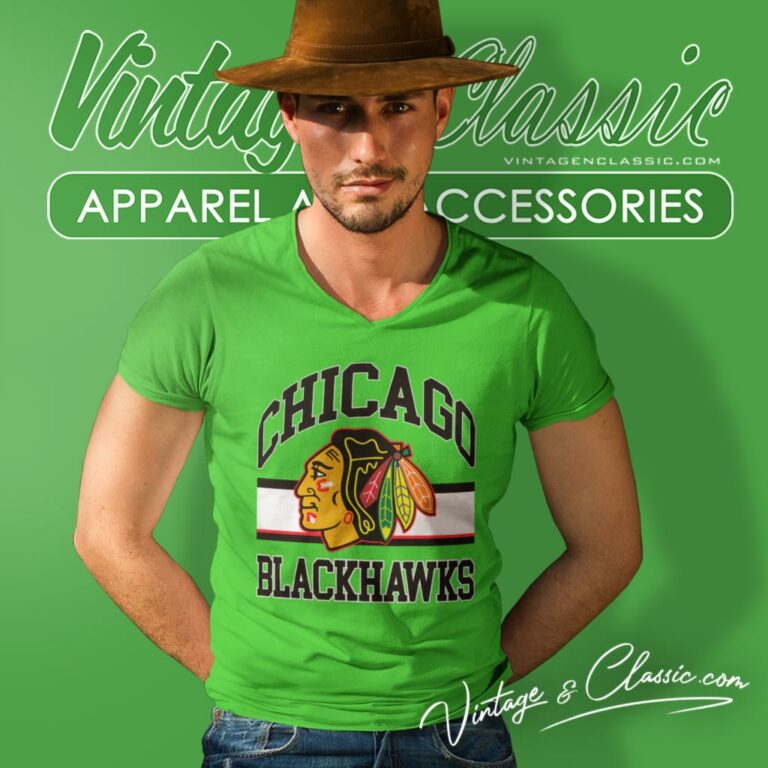 Nhl Chicago Blackhawks Big Logo V Neck TShirt Nhl Chicago Blackhawks Big Logo V Neck TShirt