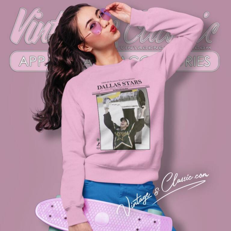 Nhl Dallas Stars Mike Modano Newspaper Sweatshirt Nhl Dallas Stars Mike Modano Newspaper Sweatshirt