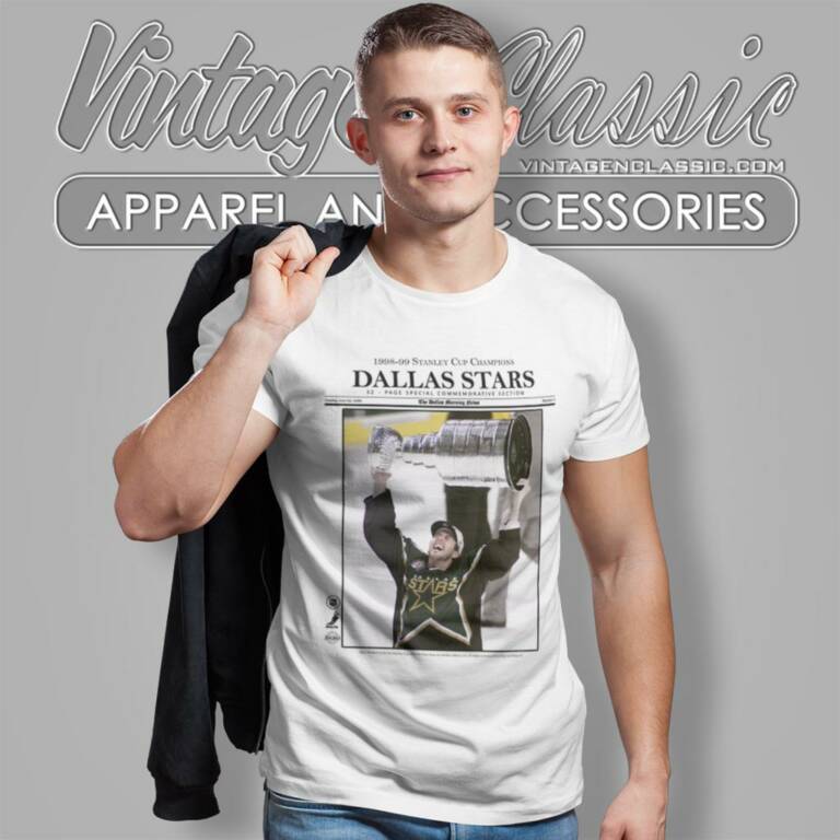 Nhl Dallas Stars Mike Modano Newspaper T Shirt Nhl Dallas Stars Mike Modano Newspaper T Shirt