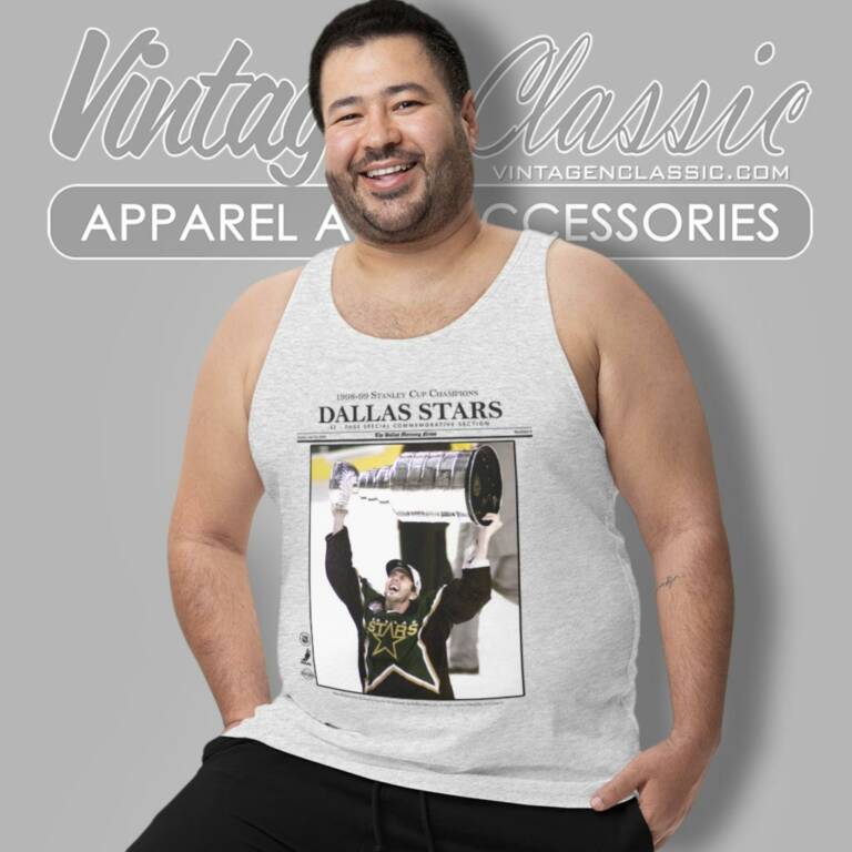 Nhl Dallas Stars Mike Modano Newspaper Tank Top Racerback Nhl Dallas Stars Mike Modano Newspaper Tank Top Racerback