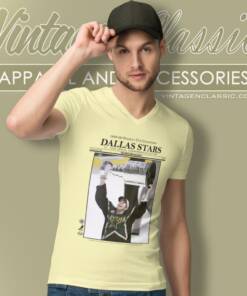 Nhl Dallas Stars Mike Modano Newspaper V Neck TShirt
