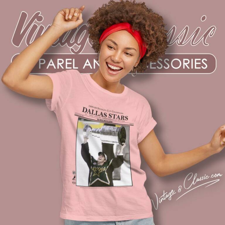 Nhl Dallas Stars Mike Modano Newspaper Women T Shirt Nhl Dallas Stars Mike Modano Newspaper Women T Shirt