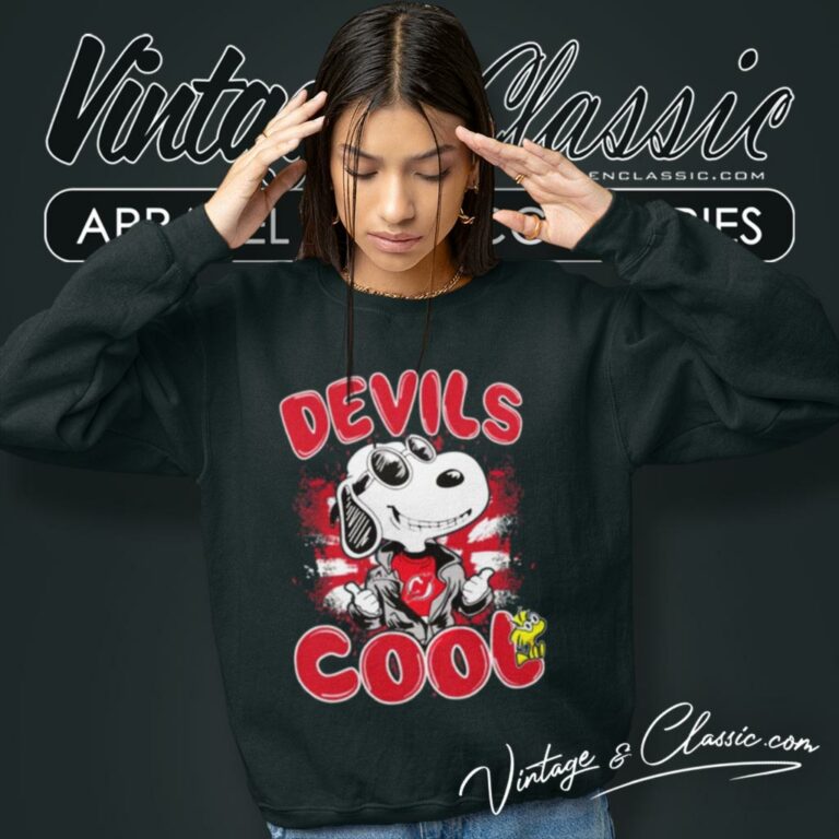 Nhl Hockey New Jersey Devils Cool Snoopy Sweatshirt Nhl Hockey New Jersey Devils Cool Snoopy Sweatshirt