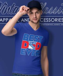 New York Rangers Best Dad Ever Shirt 6 Nhl New York Rangers Best Dad Ever V Neck TShirt