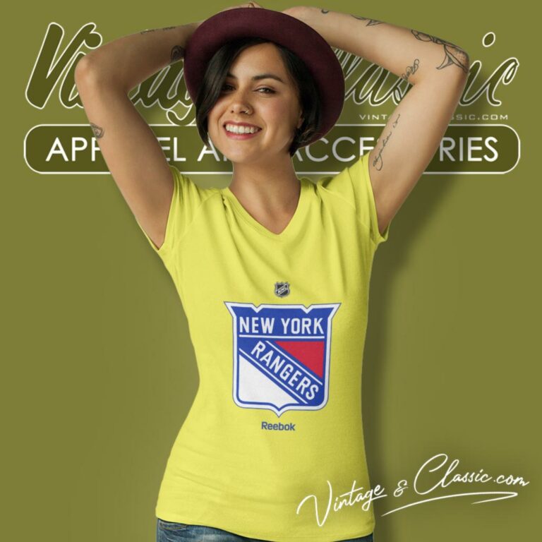 Nhl New York Rangers Primary Logo Graphic V Neck TShirt 1 Nhl New York Rangers Primary Logo Graphic V Neck TShirt 1