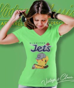 Nhl Pikachu Hockey Sports Winnipeg Jets V Neck TShirt