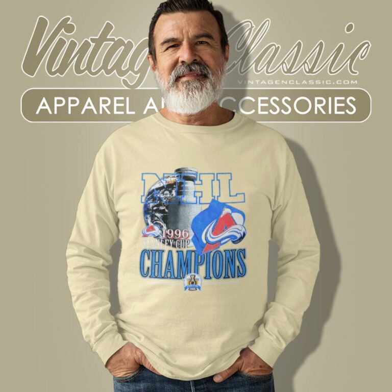 Nhl Stanley Cup Champions 1996 Colorado Avalanche Big Print Long Sleeve Tee Nhl Stanley Cup Champions 1996 Colorado Avalanche Big Print Long Sleeve Tee