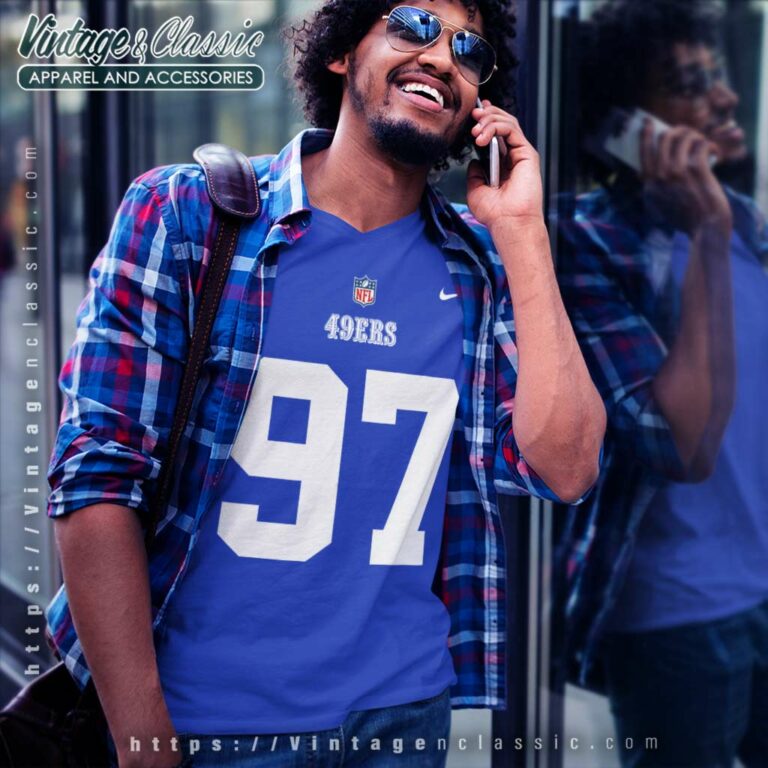 Nick Bosa 97 San Francisco 49ers Nfl Nike Logo V Neck TShirt Nick Bosa 97 San Francisco 49ers Nfl Nike Logo V Neck TShirt