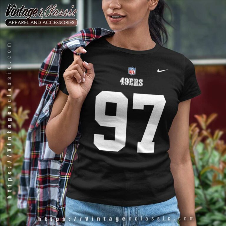 Nick Bosa 97 San Francisco 49ers Nfl Nike Logo Women TShirt Nick Bosa 97 San Francisco 49ers Nfl Nike Logo Women TShirt