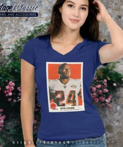 Nick Chubb Injury Shirt Rb Browns Suffering Gruesome Knee Injury Vs Steelers V Neck TShirt