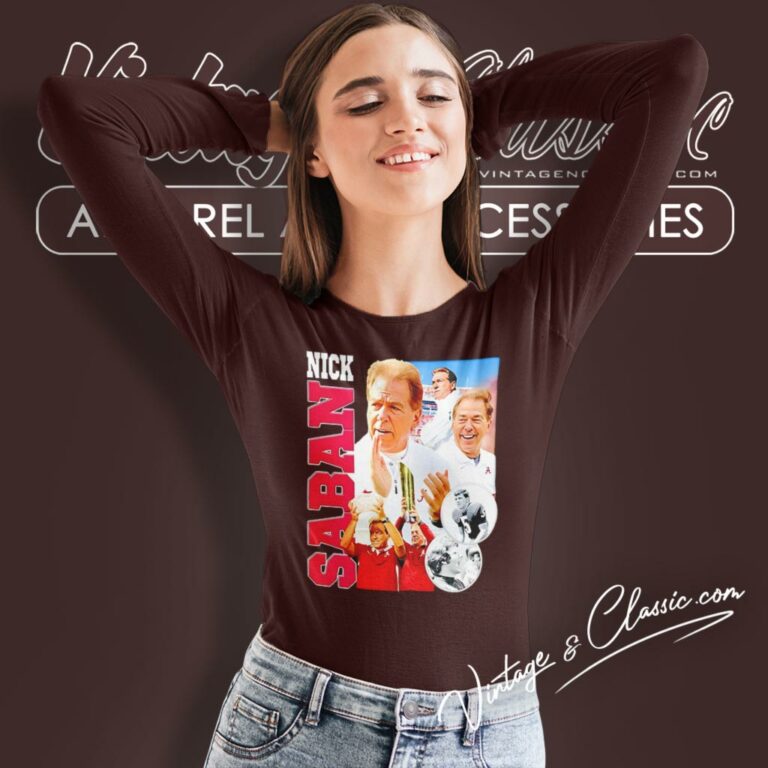 Nick Saban Alabama Crimson Tide Long Sleeve Tee Nick Saban Alabama Crimson Tide Long Sleeve Tee