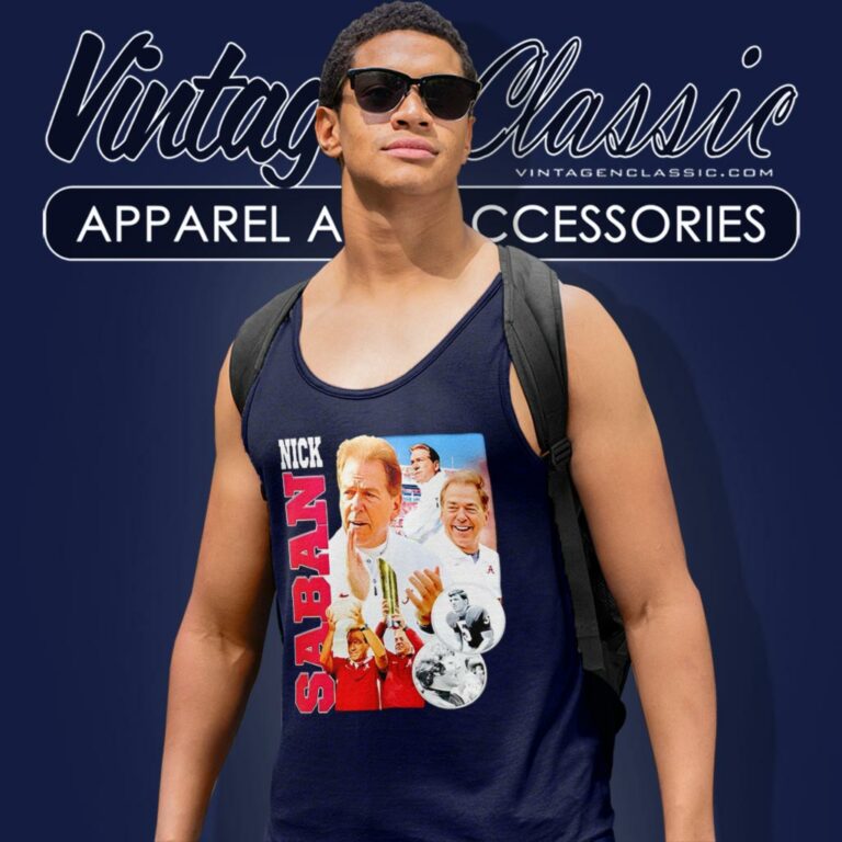 Nick Saban Alabama Crimson Tide Tank Top Racerback Nick Saban Alabama Crimson Tide Tank Top Racerback