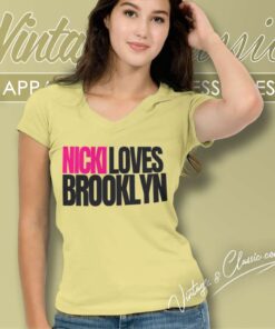 Nicki Loves Brooklyn Shirt Pink Friday 2 Tour 2024 5 Nicki Loves Brooklyn Shirt Pink Friday 2 Tour 2024 V Neck TShirt