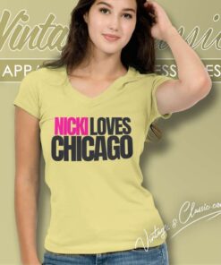 Nicki Loves Chicago Shirt Pink Friday 2 Tour 2024 5 Nicki Loves Chicago Shirt Pink Friday 2 Tour 2024 V Neck TShirt