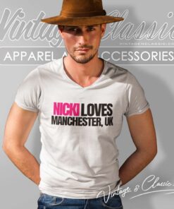 Nicki Loves Manchester Shirt Pink Friday 2 Tour 2024 V Neck TShirt