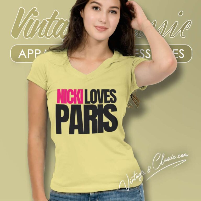 Nicki Loves Paris Shirt Pink Friday 2 Tour 2024 V Neck TShirt Nicki Loves Paris Shirt Pink Friday 2 Tour 2024 V Neck TShirt
