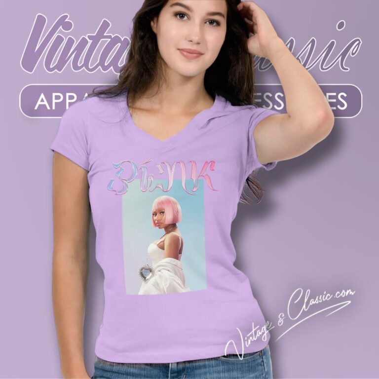 Nicki Minaj Pink Friday 2 Spotify V Neck TShirt Nicki Minaj Pink Friday 2 Spotify V Neck TShirt