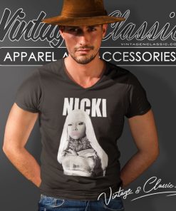 Nicki Minaj Pink Lips Portrait V Neck TShirt