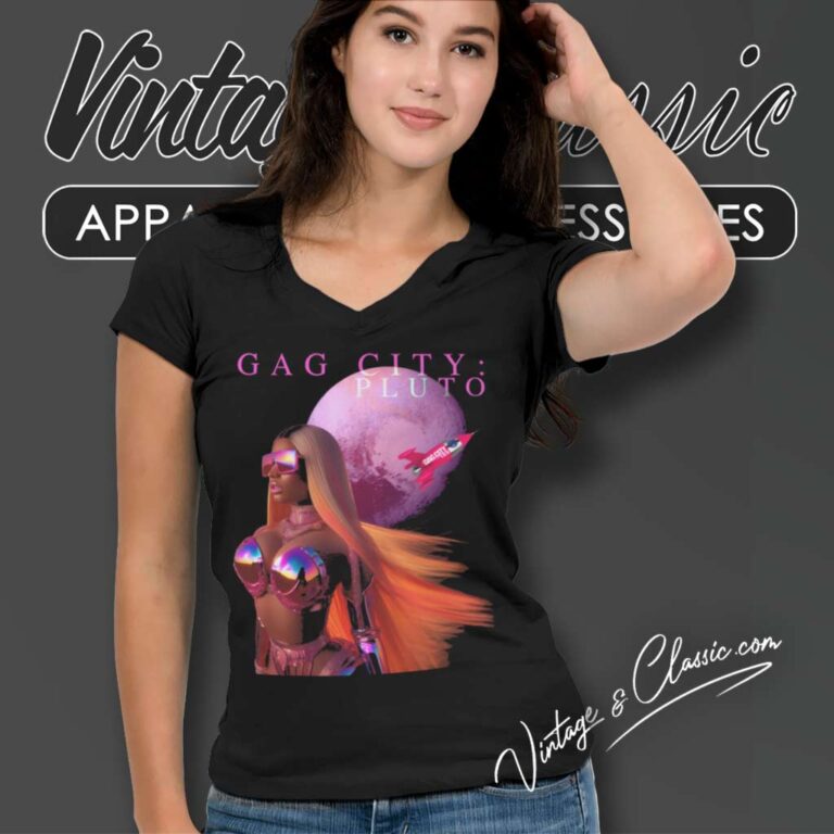 Nicki Minaj Shirt Pink Friday 2 Gag City Pluto V Neck TShirt Nicki Minaj Shirt Pink Friday 2 Gag City Pluto V Neck TShirt