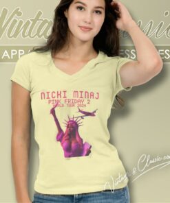 Nicki Minaj Shirt Pink Friday 2 Gag City World Tour 2024 V Neck TShirt