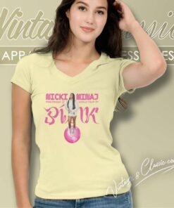 Nicki Minaj Shirt Pink Friday 2 World Tour 24 V Neck TShirt