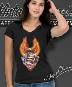 Night Ranger Eagle Flames V Neck TShirt