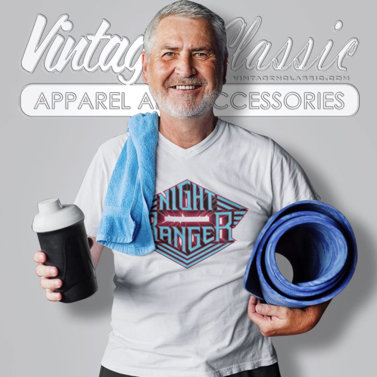 Night Ranger Logo Band V Neck TShirt Night Ranger Logo Band V Neck TShirt