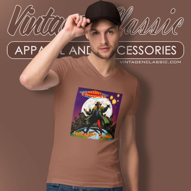 Night Ranger Shirt Feeding Off The Mojo V Neck TShirt Night Ranger Shirt Feeding Off The Mojo V Neck TShirt