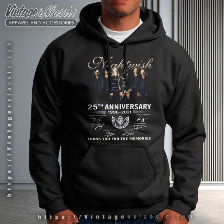 Nightwish Shirt 25th Anniversary Thank You For The Memories Hoodie Nightwish Shirt 25th Anniversary Thank You For The Memories Hoodie