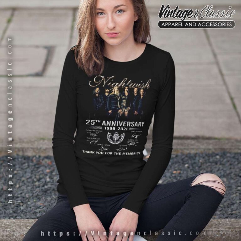 Nightwish Shirt 25th Anniversary Thank You For The Memories Long Sleeve Tee Nightwish Shirt 25th Anniversary Thank You For The Memories Long Sleeve Tee