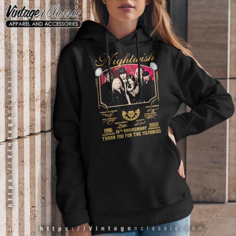 Nightwish Shirt 26th Anniversary 1996 2022 Signatures Hoodie Nightwish Shirt 26th Anniversary 1996 2022 Signatures Hoodie
