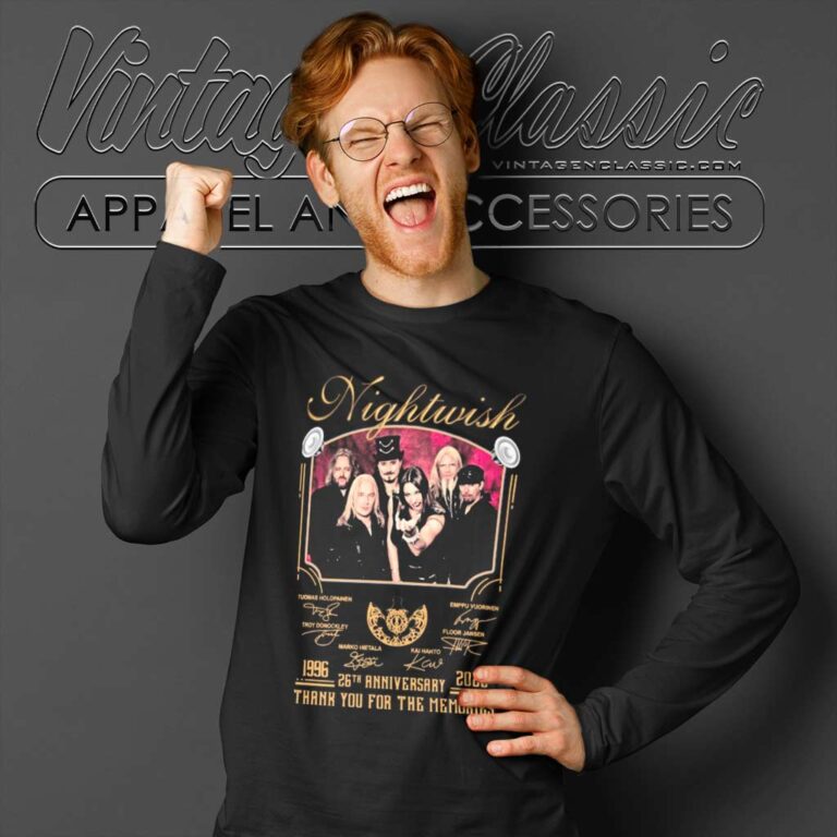 Nightwish Shirt 26th Anniversary 1996 2022 Signatures Long Sleeve Tee Nightwish Shirt 26th Anniversary 1996 2022 Signatures Long Sleeve Tee