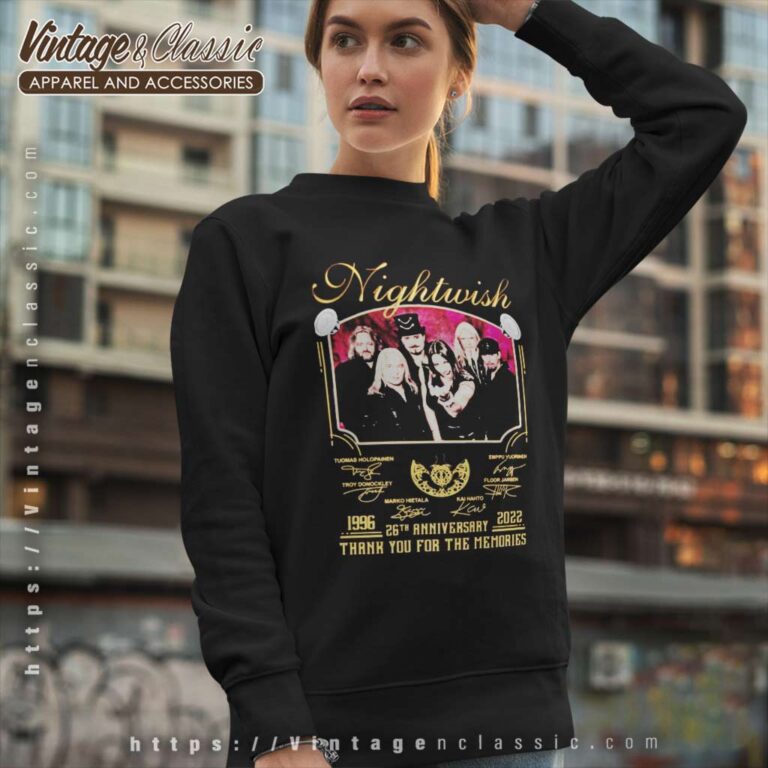Nightwish Shirt 26th Anniversary 1996 2022 Signatures Sweatshirt Nightwish Shirt 26th Anniversary 1996 2022 Signatures Sweatshirt