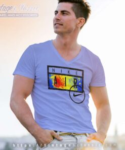 Nike Air Paint Graffiti Swoosh Logo V Neck TShirt