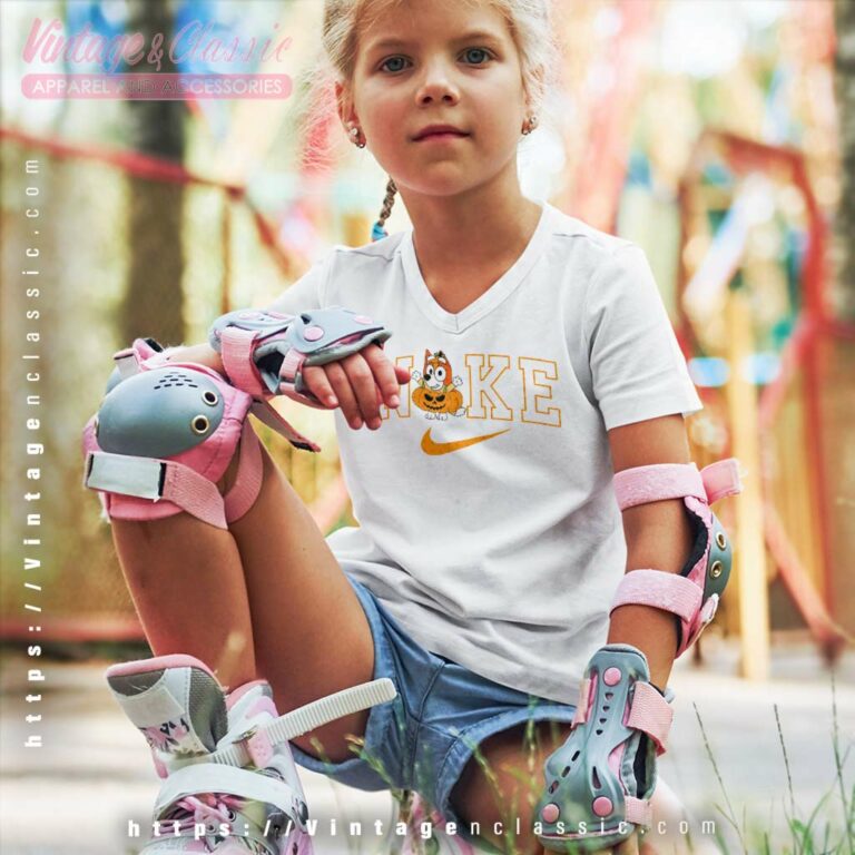 Nike Bingo Halloween Pumpkin Shirt Bluey Halloween kids Vneck Nike Bingo Halloween Pumpkin Shirt Bluey Halloween kids Vneck