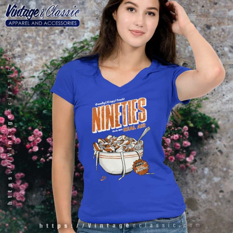 Nike Crunchy Crispy Fresh Nineties Made With Real Air Sports V Neck TShirt Nike Crunchy Crispy Fresh Nineties Made With Real Air Sports V Neck TShirt
