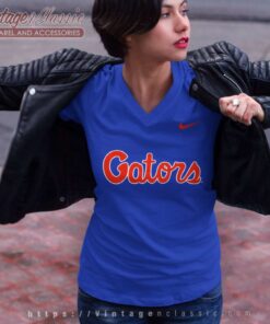 Nike Florida Gators Script Logo V Neck TShirt