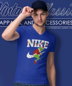 Nike Grinch Santa Christmas Snow V Neck TShirt