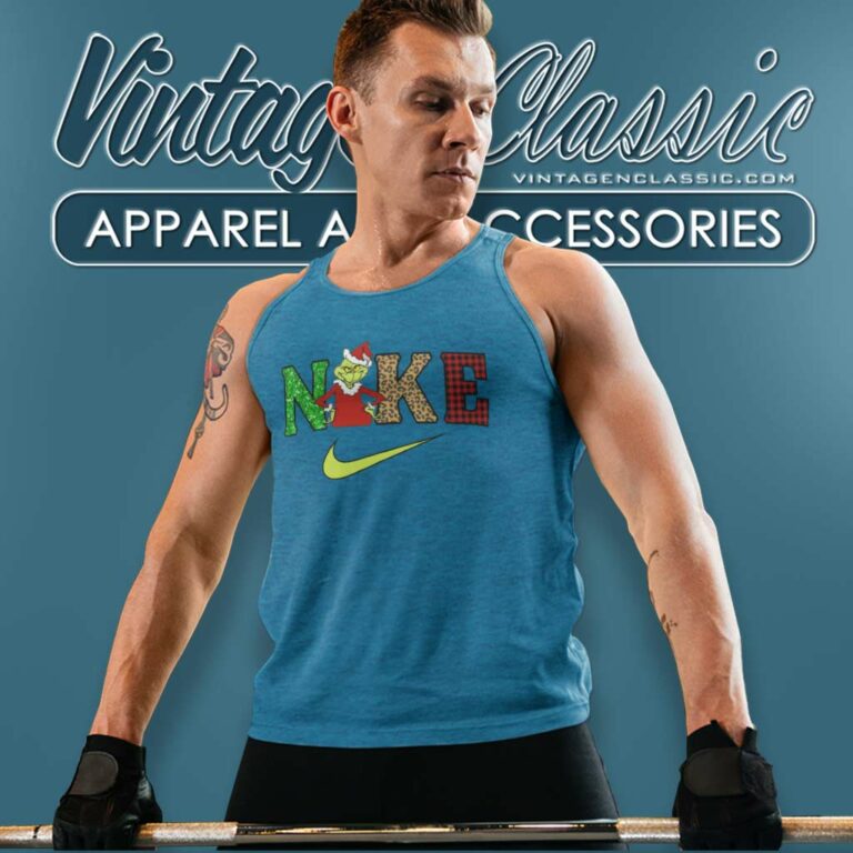 Nike Grinch Santa Parody Christmas Tank Top Racerback Nike Grinch Santa Parody Christmas Tank Top Racerback