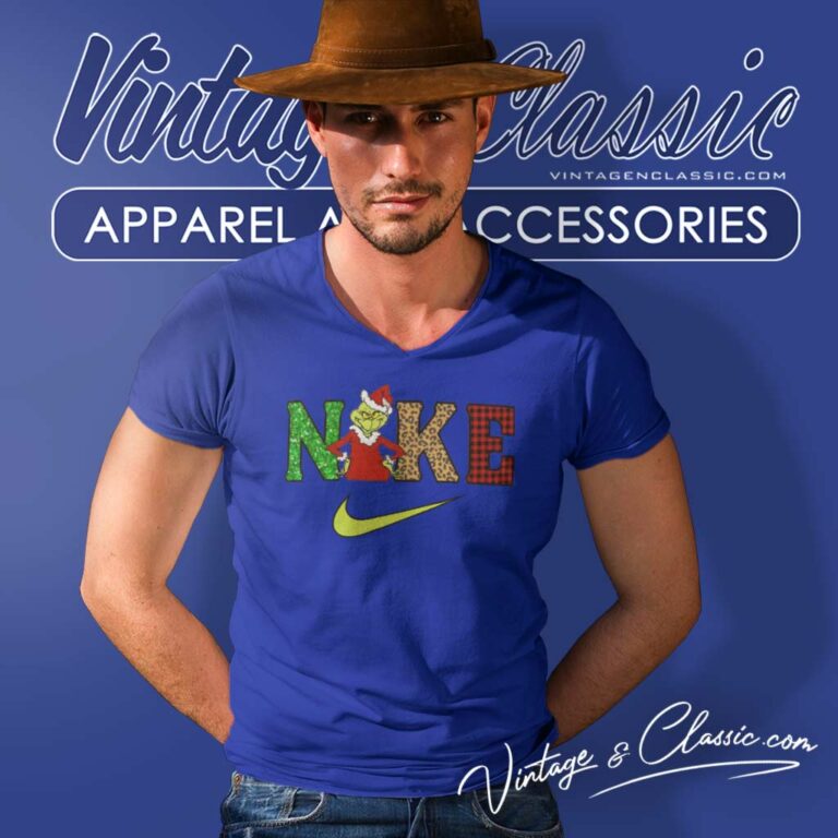 Nike Grinch Santa Parody Christmas V Neck TShirt Nike Grinch Santa Parody Christmas V Neck TShirt