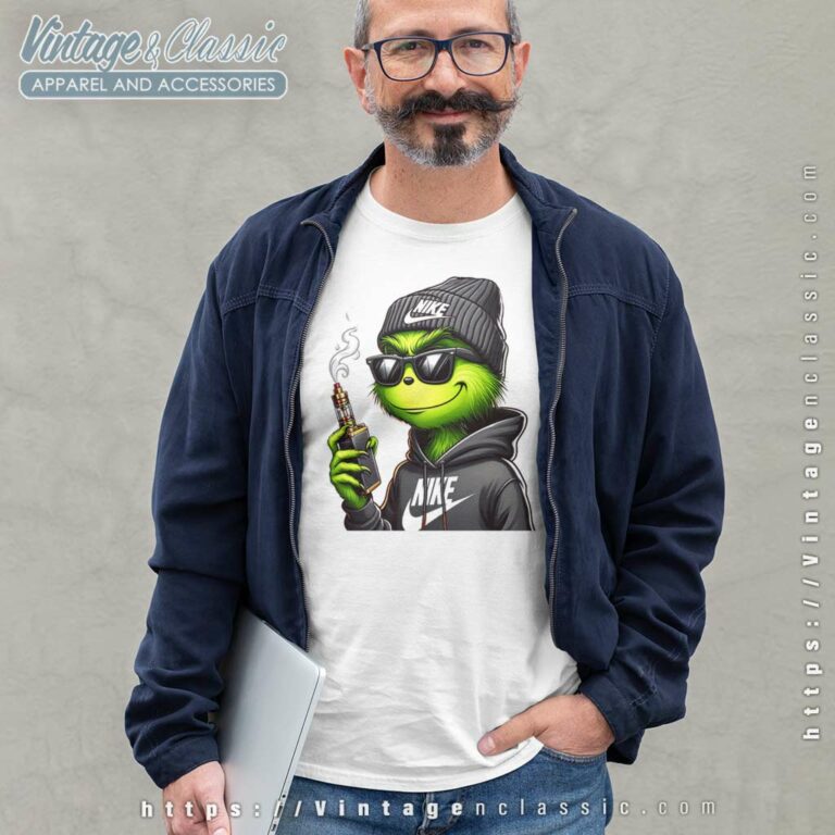 Nike Grinch With Vape Shirt Cool Grinch Longsleeves Nike Grinch With Vape Shirt Cool Grinch Longsleeves