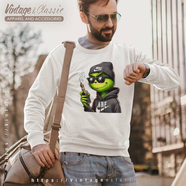 Nike Grinch With Vape Shirt Cool Grinch Sweatshirt Nike Grinch With Vape Shirt Cool Grinch Sweatshirt