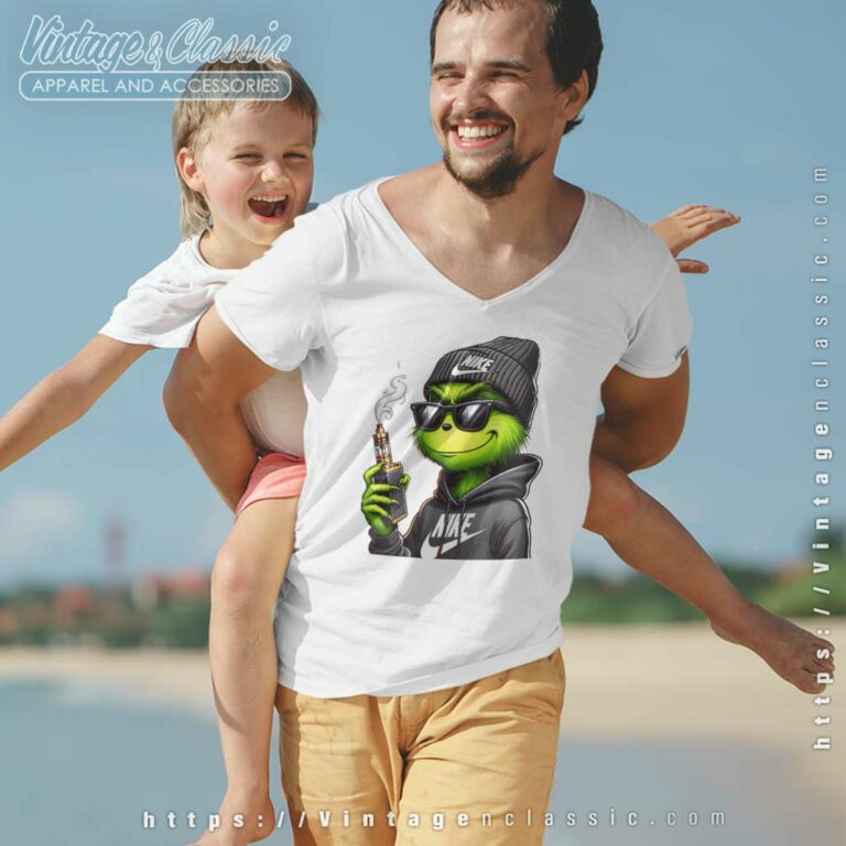 Nike Grinch With Vape Shirt Cool Grinch Vneck Nike Grinch With Vape Shirt Cool Grinch Vneck