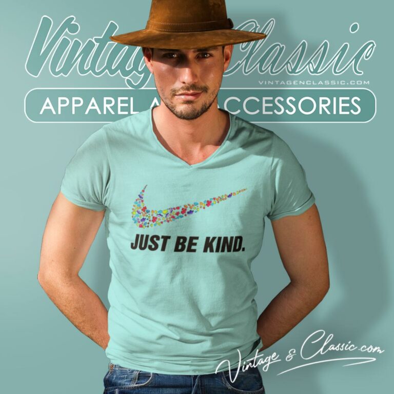 Nike Just Be Kind Autism Awareness V Neck TShirt Nike Just Be Kind Autism Awareness V Neck TShirt